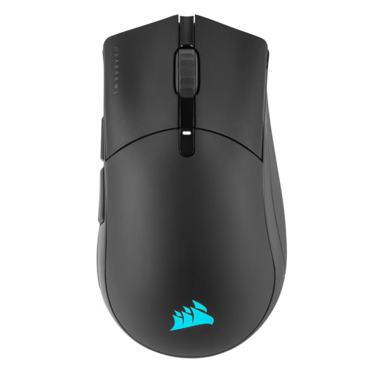 Corsair SABRE RGB PRO CHAMPION SERIES Wireless Gaming Mouse, 7 Programmable Buttons, MARKSMAN 26K Sensor, 26,000 DPI, SLIPSTREAM Technology, 1.8m Drag-Reducing Paracord Cable, Black | CH-9313211-EU
