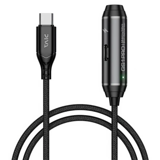Piva GS1 Pro TypeC 2 in 1 to 3.5mm converter jack supports 60W PD fast charging with microphone, original quality Hifi sound