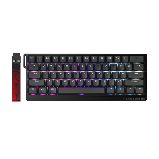 Madlions Professional Gaming Mechanical Keyboard MAD 60 HE Without RGB - 1K, Magnetic Amber Pro Switches - Black (Open Sealed)