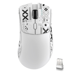 ATTACK SHARK R1 Wireless/Wired Gaming Mouse (White+Sticker)