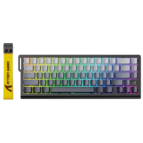 ATTACK SHARK X68 HE 8000Hz Rapid Trigger Keyboard, 0.01mm RT Accuracy Wired Gaming Keyboard with Magnetic Switch, Adjustable Actuation, Rapid Trigger, Snap Tap, RGB Lighting for PC/Mac, Moonlit Night