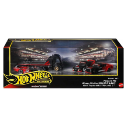 Hot Wheels Premium Collector ADVAN Racing Display Sets, 3 Cars & 1 Transporter