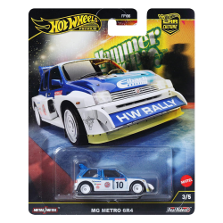 Hot Wheels Premium Car Culture Collectible Toy Car, 1:64 Scale Die-Cast '86 MG Metro 6R4, Hammer Drop Vehicle with Real Riders Tires