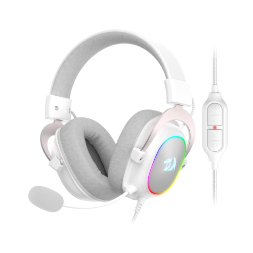 Redragon H510 Zeus-X RGB White Wired Gaming Headset - 7.1 Surround Sound - 53MM Audio Drivers in Memory Foam Ear Pads w/Durable Fabric Cover- Multi Platforms Headphone - USB Powered for PC/PS4/NS (Used)