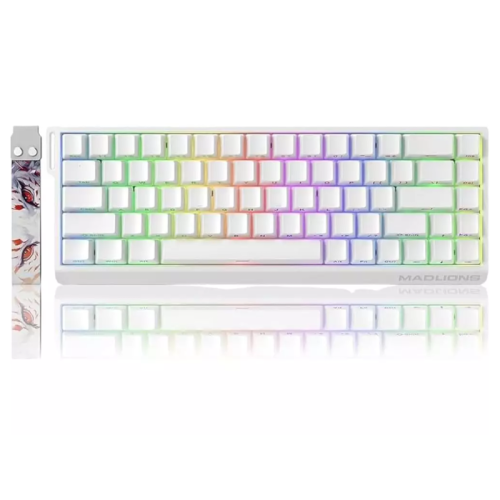 Madlions MAD 68 HE Flagship Gaming Magnetic Keyboard – Amber pro Magnetic Hall Effect Switch – 8000 Hz Polling Rate – Scan Rate 128K – Latency 0.1ms – Precision 0.01mm Rapid Trigger Mode (White)