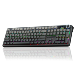 AULA F108 PRO - Wireless Mechanical Keyboard with Screen & Knob,Full Size Keyboard with 8000mAh Battery,Pre-lubed Switches,Side Printed PBT Keycaps,RGB Backlit Hot Swappable Custom Gaming Keyboards