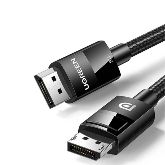 Ugreen DP 1.4 Male to Male Cable, 8K 60hz 4K 144Hz 2K 165Hz, 32.4Gbps Data Transfer, Tin-Plated Oxygen-Free Copper, HD DisplayPort Data Cable, 5m Braided Cable, Black | 80394