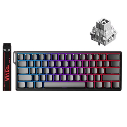 AULA WIN60 HE Mechanical Gaming Keyboard Black - Gray Wood Magnetic Switch