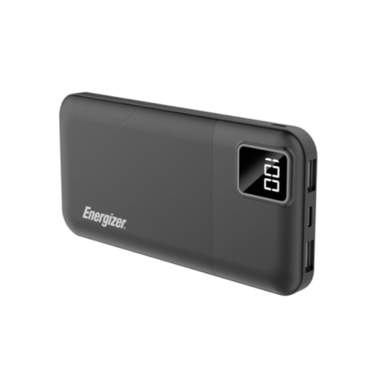 ENERGIZER UE10031 BLACK, 10000MAH, USB C/ MICRO USB dual INPUT, dual OUTPUT with digital display black (Used)