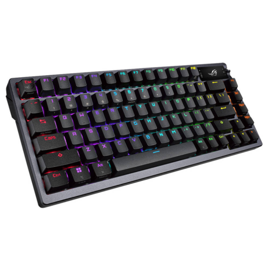 ASUS ROG Azoth 75 DIY Custom RGB Gaming Keyboard, OLED Display, Tri-mode Connection, Hot-Swappable ROG NX Red Switches & Keyboard Stabilizers, ABS Keycaps, ENG-ARAB Layout, Black | 90MP0316-BKCA00