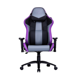 Cooler Master Caliber R3 Gaming Chair, Adjustable Lumbar Support, 180° Reclining, Reinforced Steel Frame, Memory Foam, Breathable PU, Class 4 Gas Lift, 2D Armrests, Black/Purple | CMI-GCR3-PR
