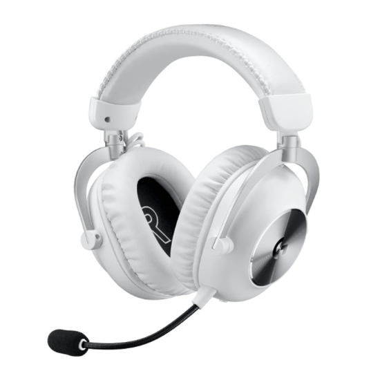 Logitech G PRO X 2 LIGHTSPEED Wireless Gaming Headset, Detachable Boom Mic, Bluetooth/USB/3.5mm Aux, for PC, PS5, PS4, Nintendo Switch White | 981-001270 / 981-001269