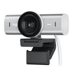 Logitech MX Brio 4K Ultra HD Collaboration & Streaming Webcam, Advanced Autofocus Type, 8.5MP Sony STARVIS Image Sensor, Glass Lens, Dual Beamforming Microphone, 4x Digital Zoom, Pale Grey