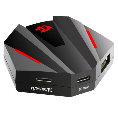 Redragon GA250 Vulcan Keyboard and Mouse Adapter, LED Gaming Console Converter for PS3/4, NS and Xbox One, Supports 2.4Ghz Wireless Connection, Black | GA250