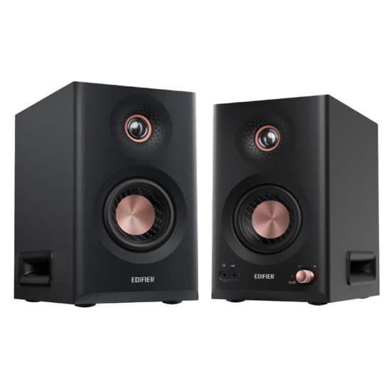 Edifier MR5 Powered Studio Monitor Speakers 2.0, Hi-Res Audio & Wireless Certified Bookshelf Speakers, 110W RMS, Balanced Analog XLR and Bluetooth V6.0 with Multi-Point Connection - Black