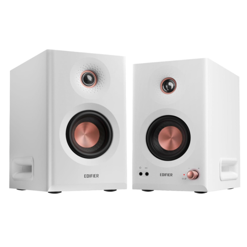 Edifier MR5 2.0 Studio Monitor Bookshelf Speakers, 110W(RMS), Hi-Res Audio, Bluetooth 6.0, 3-Way Active Design, Room Compensation, XLR/TRS/RCA Inputs, Compact Size for Home Studio & Music - White