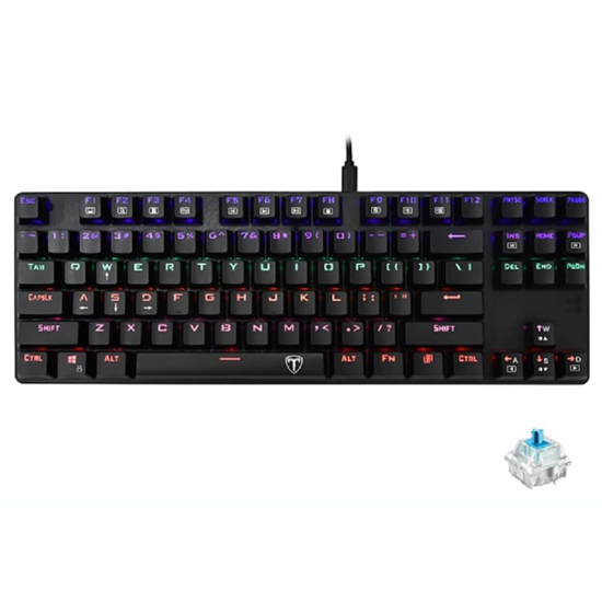 T-DAGGER TGK313 Bora Gaming Mechanical Keyboard - Rainbow LED Lighting - Hot Swappable Switches (Blue Switch), USB