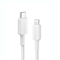 Anker 322 USB-C to Lightning Cable 3ft Braided A81B5H21 - White