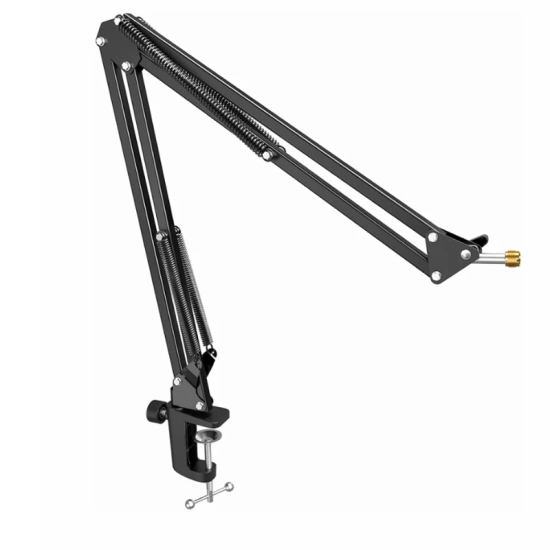 FIFINE CS1 Scissor Boom Arm Stand with 3/8" Thread Size and 5/8" Adapter for All Standard Mics, Mic Mounts, Shock Mounts Black