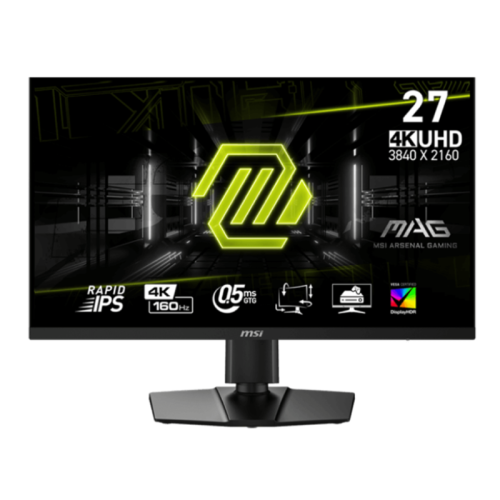 MSI MAG 274UPF E2 Gaming Monitor, 27 INCH Rapid IPS Display, 4K UHD Resolution, 160Hz Refresh Rate, 0.5ms (GtG) Response Time, AMD FreeSync Technology, Black | 9S6-3CC29H-257