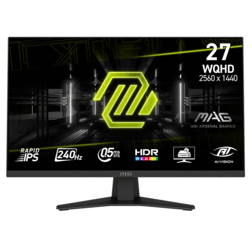 MSI MAG 274QF X24 Gaming Monitor, 27" Rapid IPS Display, WQHD Resolution, 240Hz Refresh Rate, 0.5ms (GtG) Response Time, AI Vision Technology, Black | 9S6-3CE41H-061