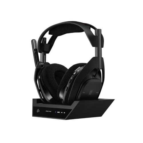 Logitech G Astro A50 X Omni-Platform Wireless Gaming Headset + Base Station for PS5, Xbox, PC: PLAYSYNC Video & Audio Switcher, HDMI 2.1 4K 120Hz VRR, <24 bit/48 kHz, 24hr Battery, 2.4GHz & BT - Black