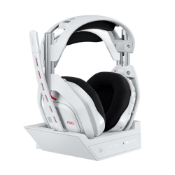 Logitech G Astro A50 Omni-Platform Wireless Gaming Headset + Base Station for PS5, Xbox, PC: PLAYSYNC Audio Switcher, <16 bit/48kHz (Console), <24 bit/48 kHz (PC), 24hr Battery, 2.4GHz & BT - White