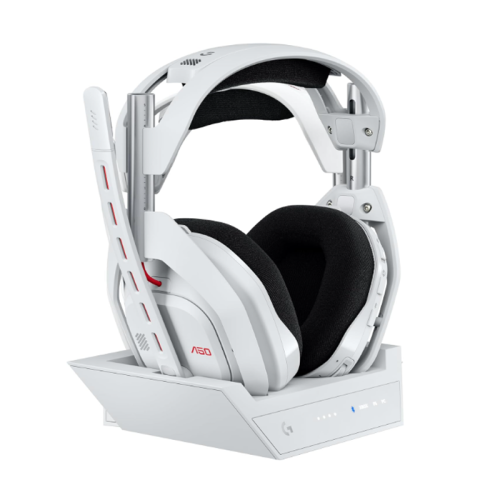 Logitech G Astro A50 Omni-Platform Wireless Gaming Headset + Base Station for PS5, Xbox, PC: PLAYSYNC Audio Switcher, <16 bit/48kHz (Console), <24 bit/48 kHz (PC), 24hr Battery, 2.4GHz & BT - White