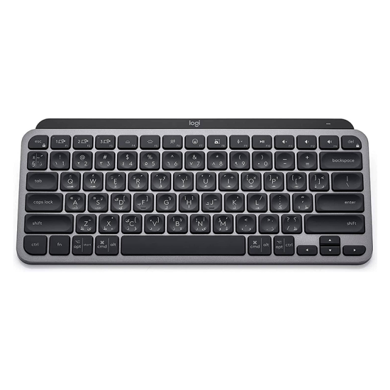 Logitech MX Keys Mini Minimalist Wireless Illuminated Keyboard, Bluetooth / USB-C Connector, 10m Range, English Arabic Layout, Graphite Black | 920-010503
