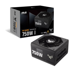 ASUS TUF Gaming 750W Fully Modular Power Supply, 80 PLUS Gold Efficiency, Active PFC, ATX12V Form Factor, Dual Ball Fan Bearings, Axial-Tech Fan Design, Black | 90YE00S3-B0NA00