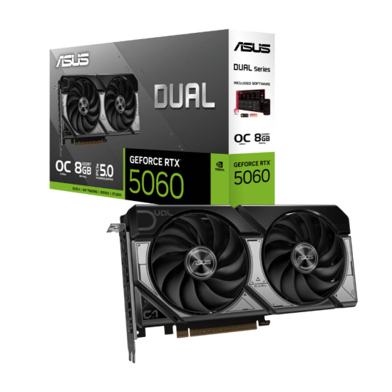 ASUS Dual GeForce RTX 5060 OC Edition 8GB GDDR7 Graphics Card