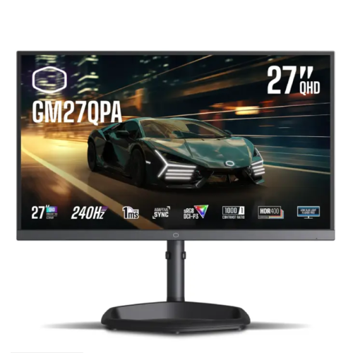 Cooler Master Monitor Gaming 27 Inch QHD IPS, 1ms MPRT, HDR400, 240Hz, Adaptive Sync GM27QPA