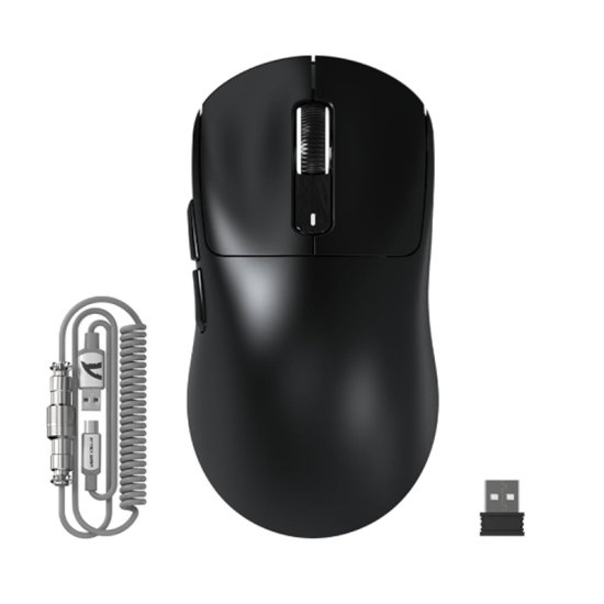 Attack Shark X3MAX PAW3950 Wireless Gaming Mouse with C06 Coiled Cable – Black