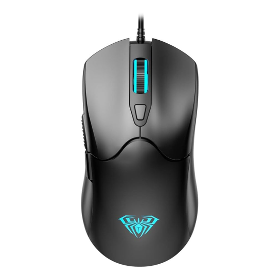 Aula S13 1200/1800 / 2400 / 3600DPI Adjustable RGB Optical Wired Gaming Mouse - Black