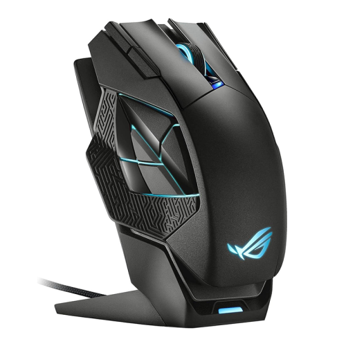 Asus ROG Spatha X Wireless Gaming Mouse, With Dual Mode Connectivity, Wired / 2.4 GHz, 12 Buttons, 19000 DPI Sensor, Exclusive Push-Fit Switch Sockets, Aura Sync RGB Lighting | 90MP0220-BMUA00