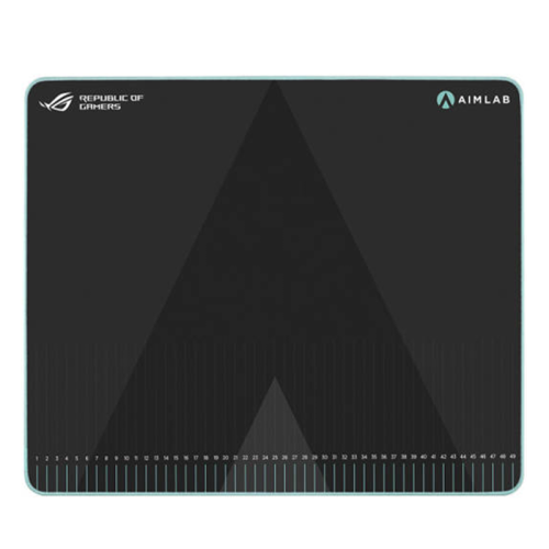 ASUS ROG Hone Ace Aim Lab Edition Gaming Mouse Pad, 508 X 420 x 3 mm, Large Size, Soft, Hybrid Cloth Material, Non-Slip Rubber Base, Esports & FPS Gaming, Black | 90MP0380-BPUA00