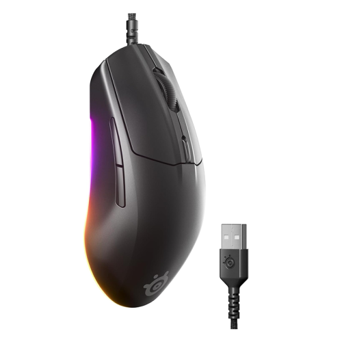 SteelSeries Rival 3 Gen 2 Gaming Mouse 8500 DPI TrueMove Core Optical Sensor 60 Million Click Durability  Low Latency 77g Lightweight 100% PTFE Fee RGB - Black