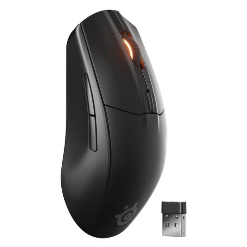 SteelSeries Rival 3 Wireless Gen 2 Gaming Mouse 2.4GHz and Bluetooth 18000 DPI TrueMove Air Optical Sensor 60 Million Click Durability Light-Weight 100% PTFE Feet - Black