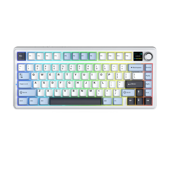 AULA F75 Max Mechanical Keyboard – Light Blue+White+Black Purple (Reaper Switch)