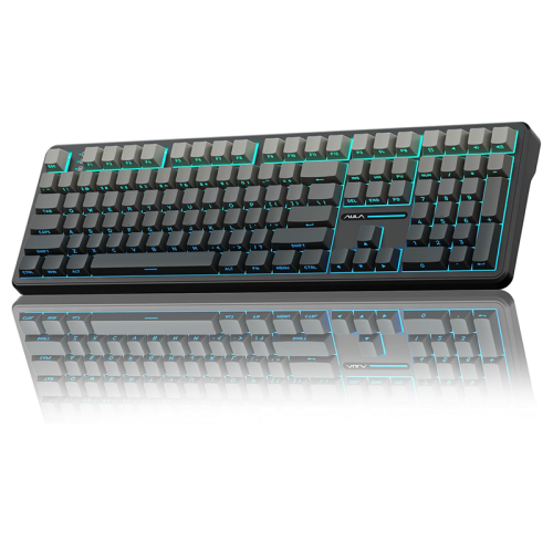 AULA F108 Wireless Mechanical Keyboard, Full Size Gaming Keyboard with Number Pad, Side Printed PBT Keycaps, Pre-lubed Switches, RGB Backlit, Hot Swappable Creamy Sounding Computer Keyboards, 108 keys