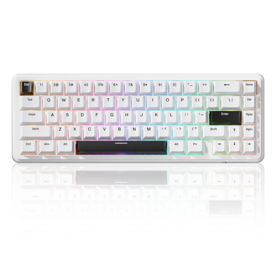 ATTACK SHARK X65 HE Magnetic Switch Rapid Trigger Keyboard 65% Wired Gaming Keyboard with 8000 Hz Polling Rate, 0.01mm RT Accuracy, PBT Keycaps, QMK Driver, RGB - White