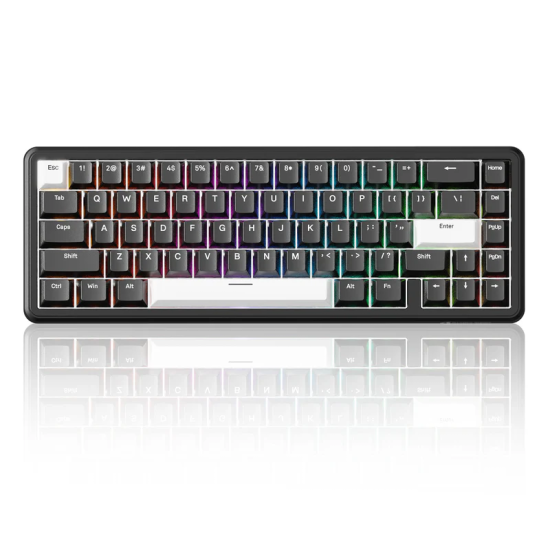 ATTACK SHARK X65 HE Magnetic Switch Rapid Trigger Keyboard 65% Wired Gaming Keyboard with 8000 Hz Polling Rate, 0.01mm RT Accuracy, PBT Keycaps, QMK Driver, RGB - Black