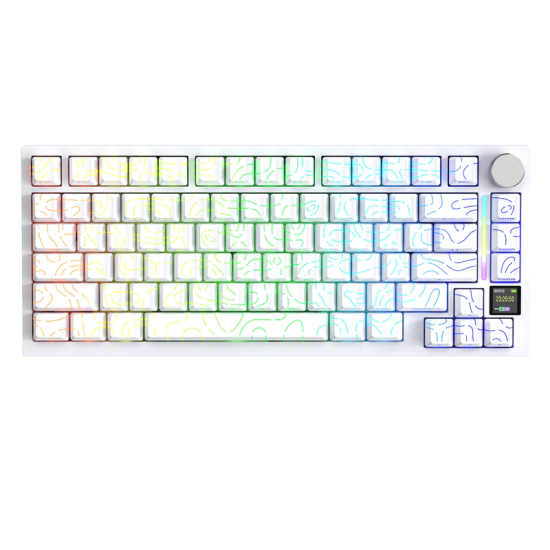 ATTACK SHARK X820Ultra Tri-mode Gasket Mechanical Keyboard 75% Gasket-mounted Bluetooth 5.1/2.4G Wireless & Type-C Wired Mechanical Keyboard - White Contours +Gift Switch