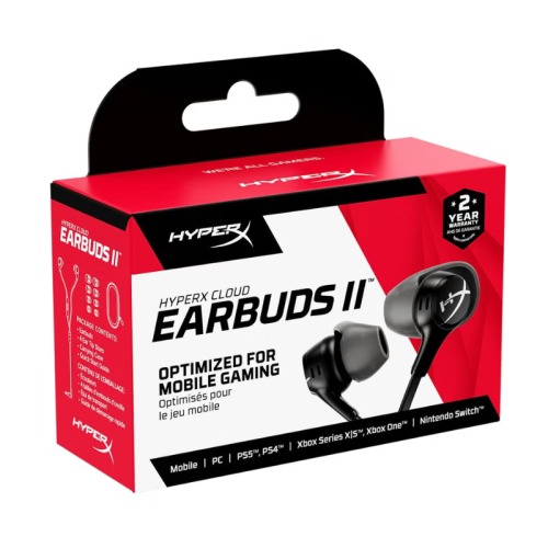 HyperX Cloud II Wired Gaming Earbuds - Black