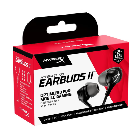 HyperX Cloud II Wired Gaming Earbuds - Black