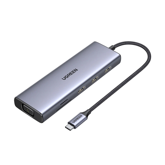 UGREEN 15600 CM498 9-in-1 USB-C 4K 30Hz 5Gbps 100W Multifunction Adapter -Space Grey