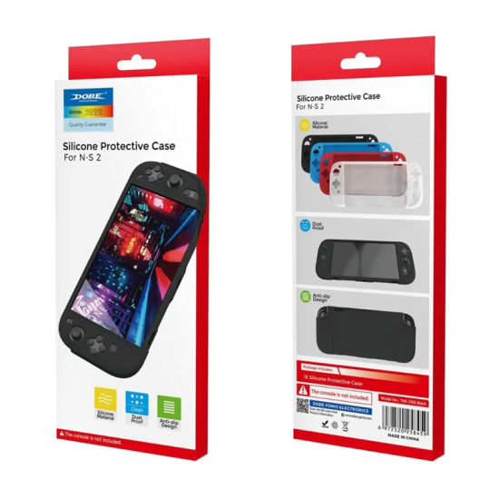 DOBE TNS-3158 Soft Skin Protective Shell for Nintendo Switch 2 Silicone Protective Cover Case – Black