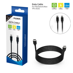 Dobe Charging and Data Cable, Fast Charging, 1.5m, Compatible with PlayStation 5, Black, TP5-35102
