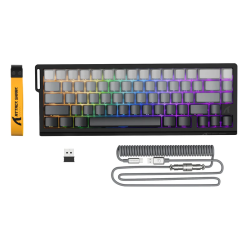 ATTACK SHARK X68PRO HE Wireless Rapid Trigger Keyboard With Coiled Cable 60% Wireless Magnetic Keyboard With 0.01mm RT Accuracy, Support RT/Snap Tap/DKS/MT/TGL - Gradient Black ATTACK SHARK X68PRO HE Wireless Rapid Trigger Keyboard With Coiled Cable 60% Wireless Magnetic Keyboard With 0.01mm RT Accuracy, Support RT/Snap Tap/DKS/MT/TGL - Gradient Black