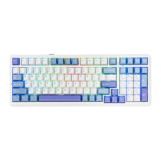 AULA F99 Gaming Mechanical Keyboard – Tri-Mode Wireless, Hot-Swap, RGB (Purple & White)